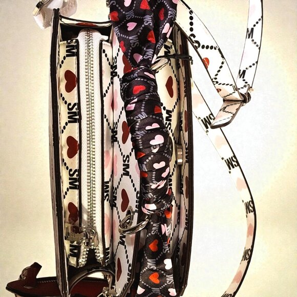 Steve Madden White/Black/Red/Pink Bevelyn DT627205 Satchel NWT - Picture 6 of 9